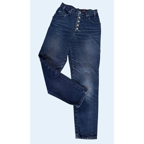 Vintage SASSON Exposed Button Fly High Waisted Jeans 80s / 90s Sz 24 - Picture 2 of 8